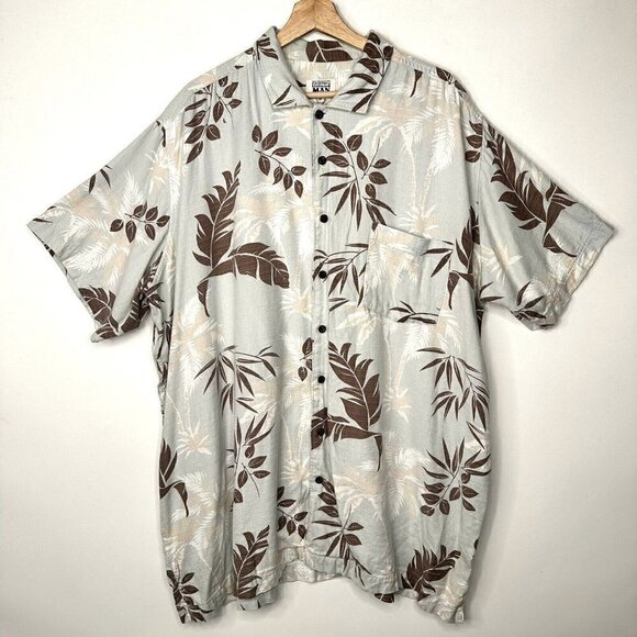 Other - Vintage Casual Man Floral Hawaiian Shirt Mens 3XT Blue Button Up Beach Camp